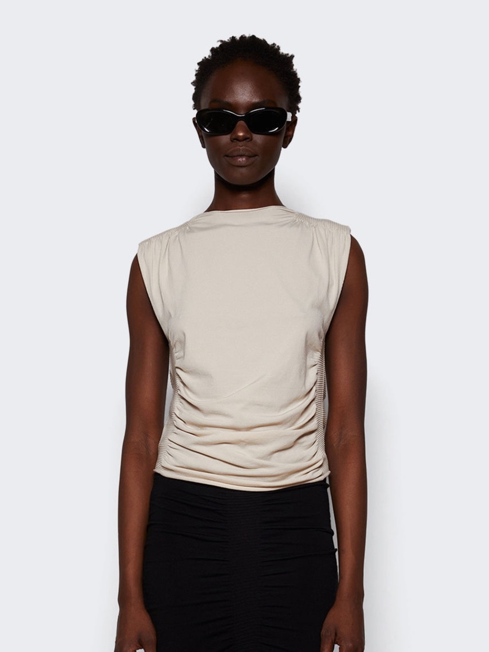 NWT Alexander Wang Ruched Tank Top Cement Size M $350